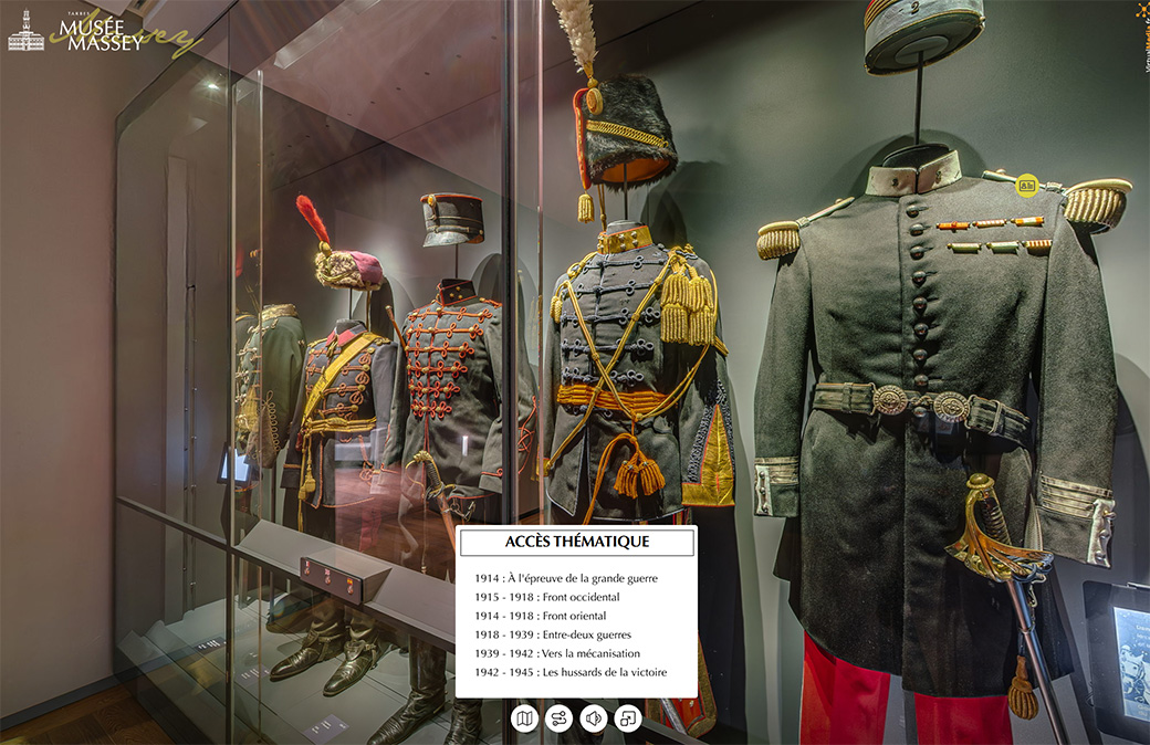 visite virtuelle exposition permanente Hussards Musée massey - accès thématique