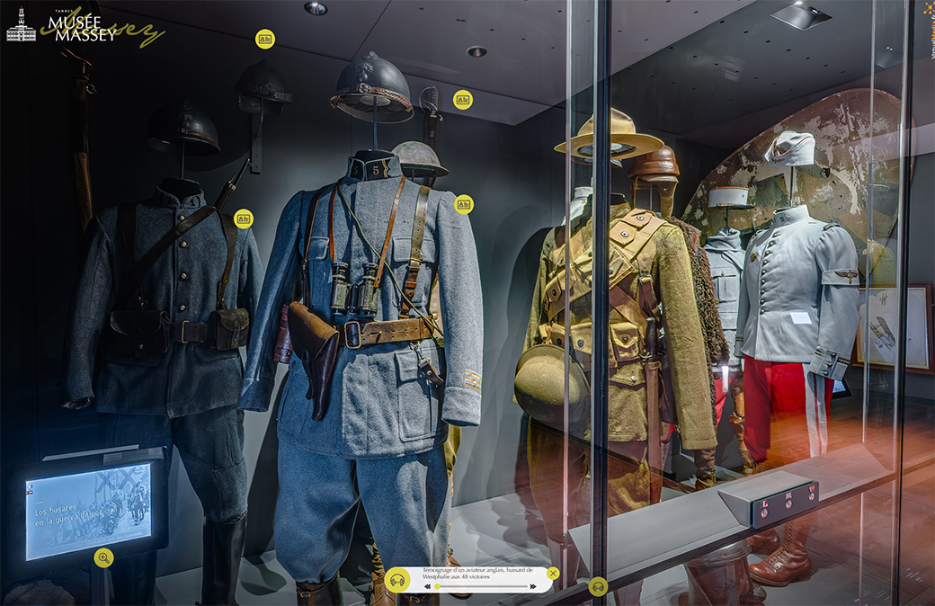 visite virtuelle exposition permanente Hussards Musée massey - point multimédia audio