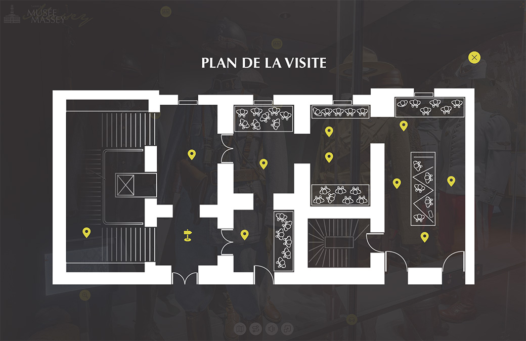 visite virtuelle exposition permanente Hussards Musée massey - carte interactive